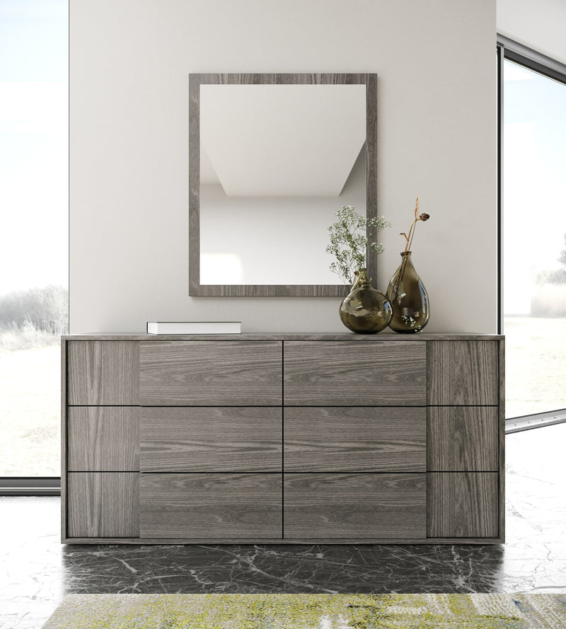 Byrne + Asus - Modern Grey Fabric + Elm Grey 4-Piece Bedroom Set — view 3