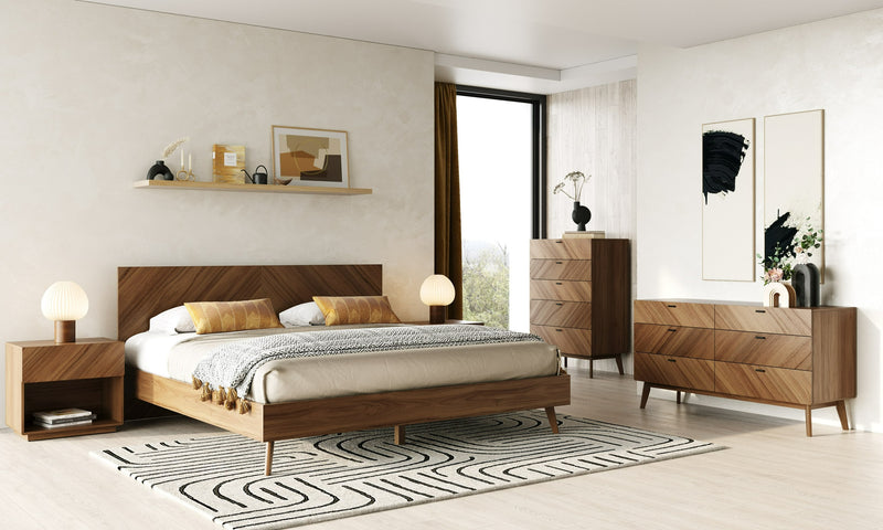 Kamela- Modern Walnut Chest — view 4