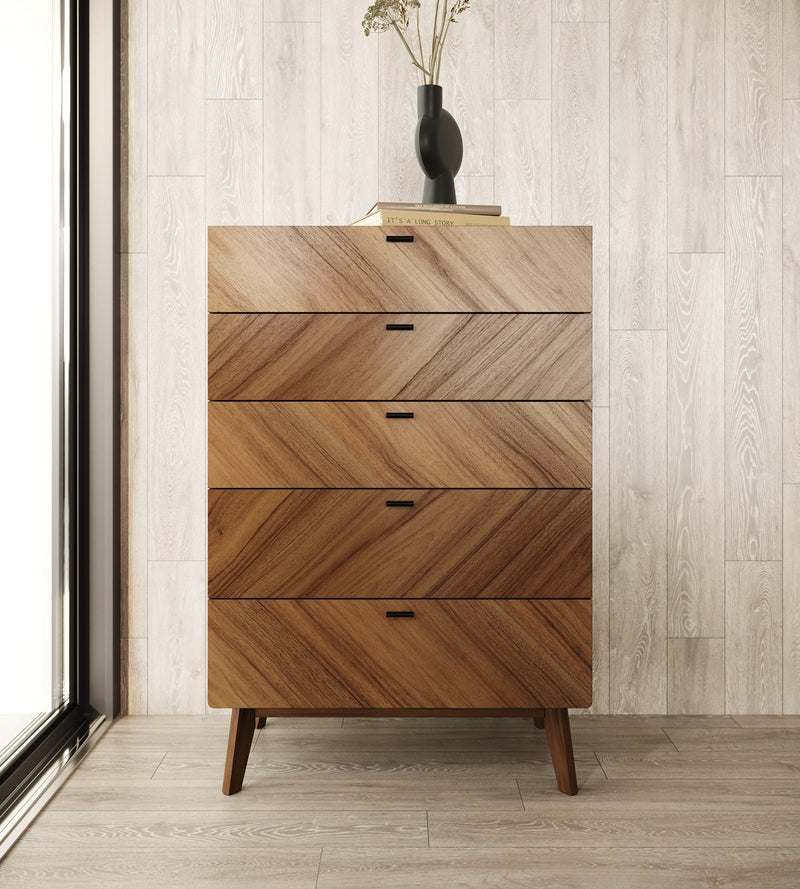 Kamela- Modern Walnut Chest — view 3