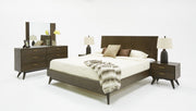 Novak Modern Dark Oak & Antique Brass Mirror — view 5