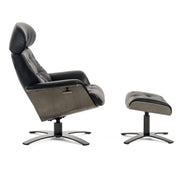 Nowak Modern Black Lounge Chair & Ottoman Set — view 2