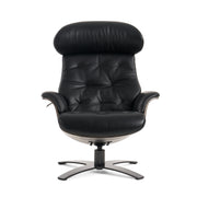 Nowak Modern Black Lounge Chair & Ottoman Set — view 3