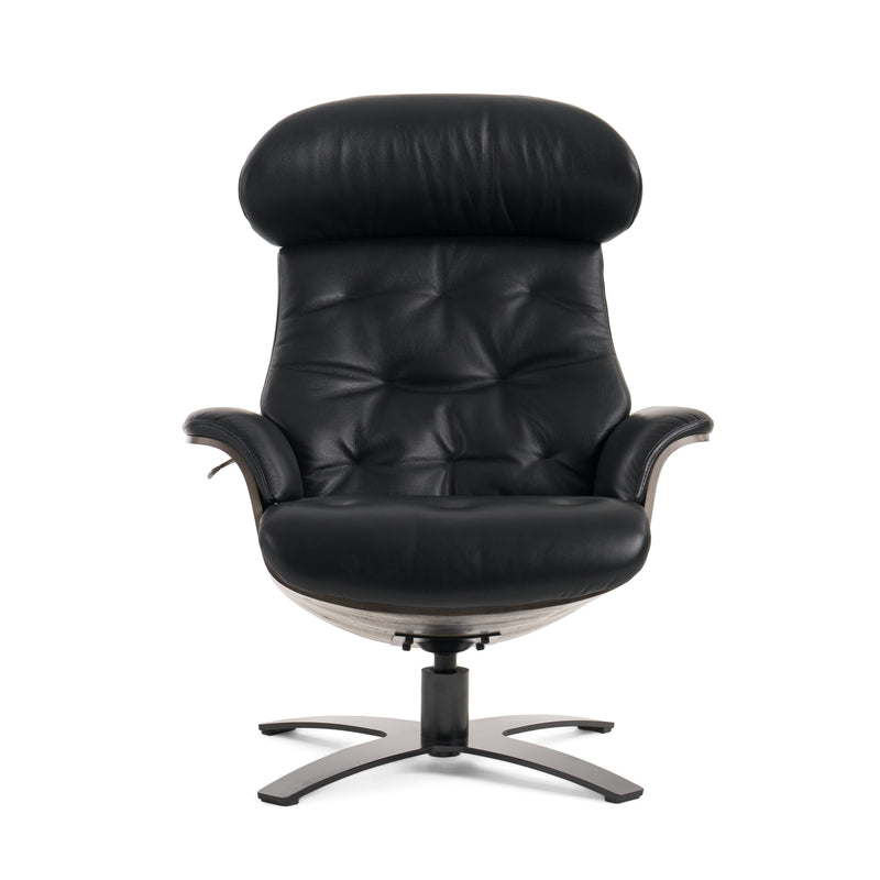 Nowak Modern Black Lounge Chair & Ottoman Set — view 3