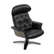 Nowak Modern Black Lounge Chair & Ottoman Set — view 4