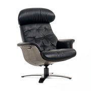 Nowak Modern Black Lounge Chair & Ottoman Set — view 5