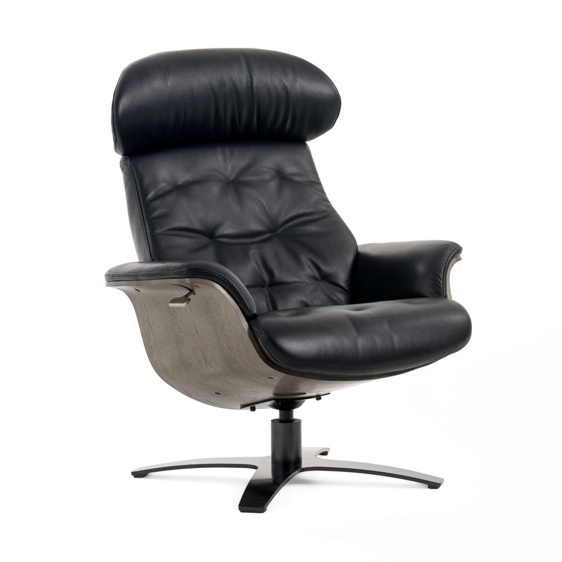 Nowak Modern Black Lounge Chair & Ottoman Set — view 5