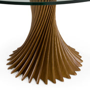 Ocasio - Modern Glass + Walnut Round Dining Table — view 3