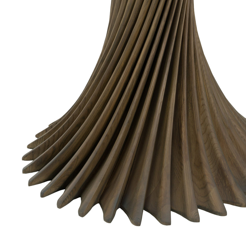 Ocasio - Modern Glass + Grey Ash Round Dining Table — view 3