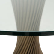 Ocasio - Modern Glass + Grey Ash Round Dining Table — view 4