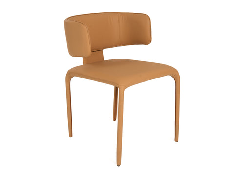 Odessa - Modern Camel Vegan Leather Dining Chair — view 2