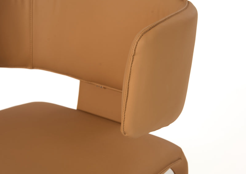 Odessa - Modern Camel Vegan Leather Dining Chair — view 5