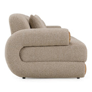 Odette - Modern Beige Fabric + White Burl Sofa — view 5