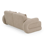 Odette - Modern Beige Fabric + White Burl Loveseat Sofa — view 3