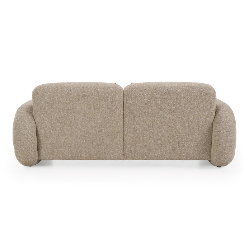 Odette - Modern Beige Fabric + White Burl Loveseat Sofa — view 4