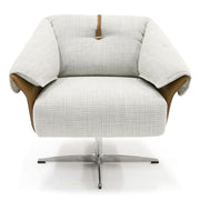Ohio - Swivel Grey and Camel Fabric Accent Chair — view 4
