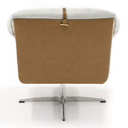 Ohio - Swivel Grey and Camel Fabric Accent Chair — view 5