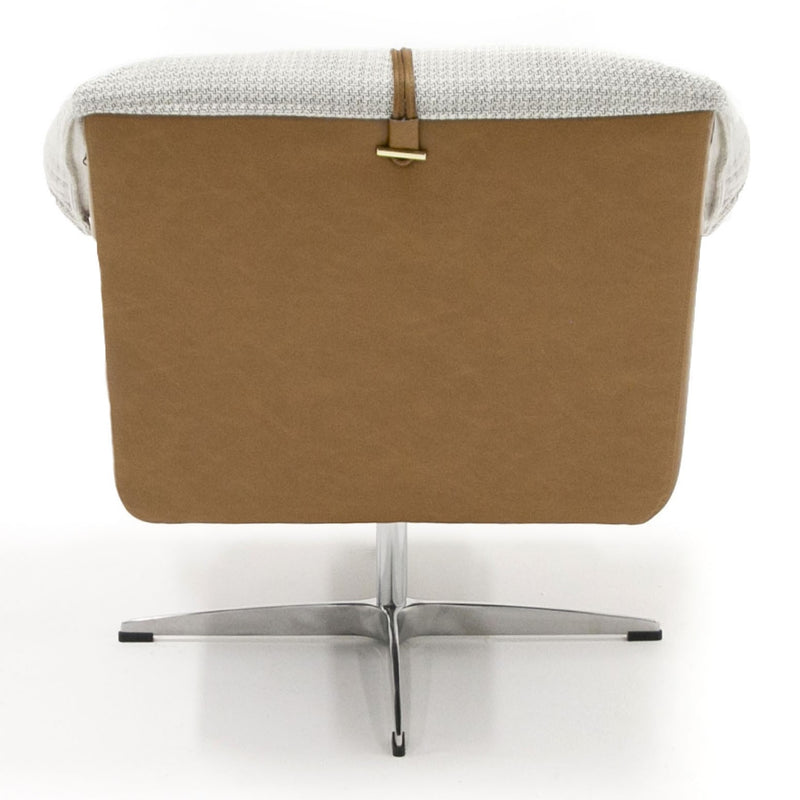 Ohio - Swivel Grey and Camel Fabric Accent Chair — view 5