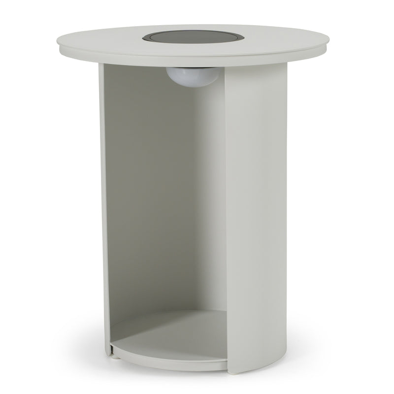 Onza - Outdoor White End Table w/ Solar Light — view 2