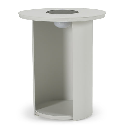 Onza - Outdoor White End Table w/ Solar Light — view 2
