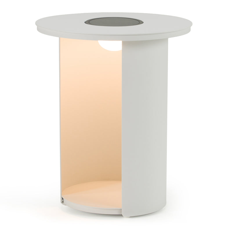 Onza - Outdoor White End Table w/ Solar Light — view 3