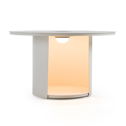 Onza - Outdoor White Medium End Table w/ Solar Light — view 2
