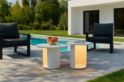 Onza - Outdoor White Medium End Table w/ Solar Light — view 5