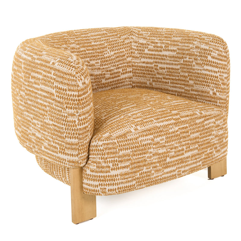 Optima - Mid-Century Modern Orange Fabric Accent Chair — view 2