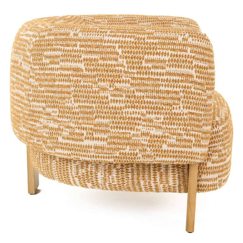 Optima - Mid-Century Modern Orange Fabric Accent Chair — view 3