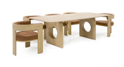 Osaka - Modern Faux Marble + Natural Ash Dining Table — view 5