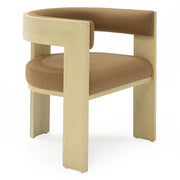 Osaka - Modern Natural Ash + Rust Fabric Dining Chair — view 4