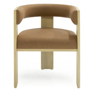 Osaka - Modern Natural Ash + Rust Fabric Dining Chair — view 3
