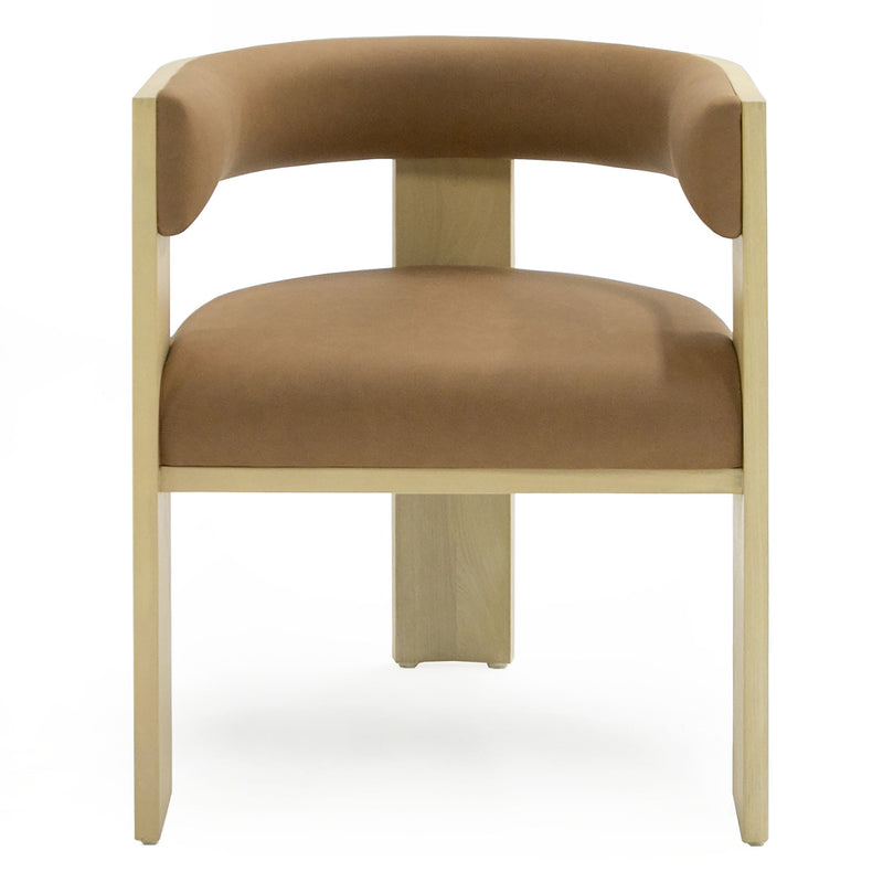 Osaka - Modern Natural Ash + Rust Fabric Dining Chair — view 3