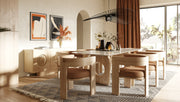 Osaka - Modern Faux Marble + Natural Ash Dining Table — view 4