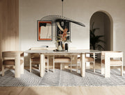 Osaka - Modern Faux Marble + Natural Ash Dining Table — view 2