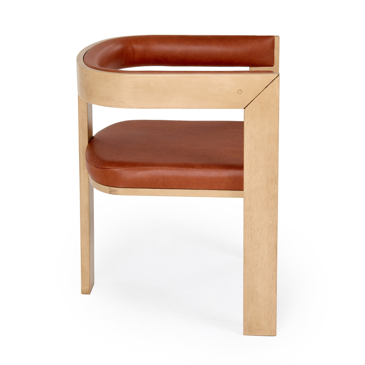 Oshana - Modern Rust Leatherette + White Oak Dining Chair — view 2