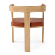 Oshana - Modern Rust Leatherette + White Oak Dining Chair — view 3