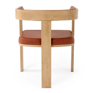 Oshana - Modern Rust Leatherette + White Oak Dining Chair — view 3