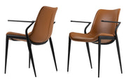 Osprey - Modern Camel Vegan Leather Dining Chair (Set of 2) — view 2