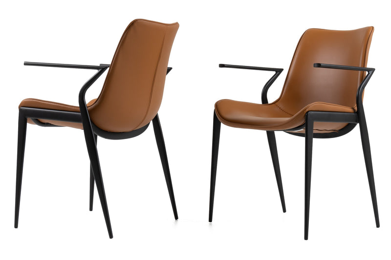 Osprey - Modern Camel Vegan Leather Dining Chair (Set of 2) — view 2