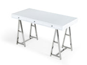 Ostrow - White + Stainless Steel Desk — view 3