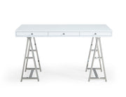 Ostrow - White + Stainless Steel Desk — view 4