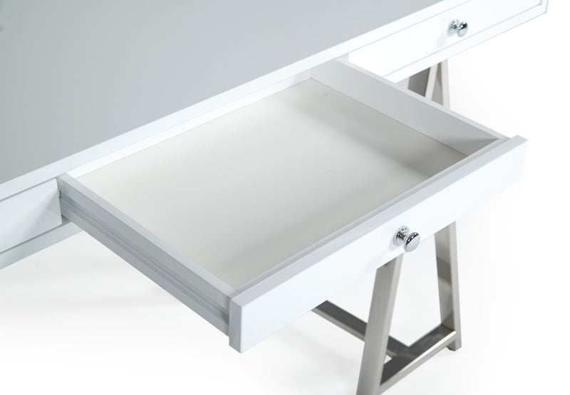 Ostrow - White + Stainless Steel Desk — view 5