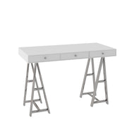 Ostrow - White + Stainless Steel Desk