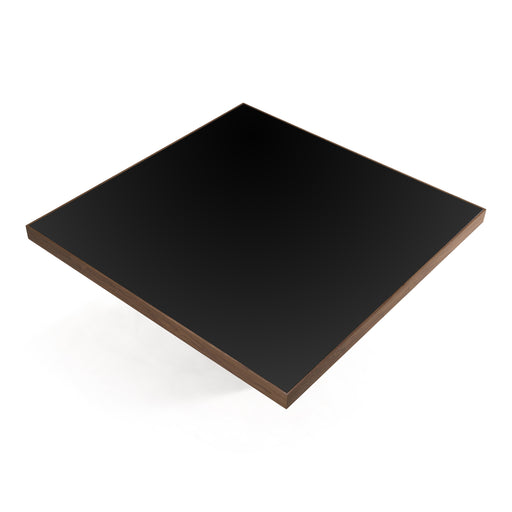 Osuna - Modern Black Glass + Walnut Square Dining Table — view 2