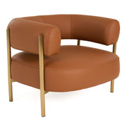 Ozona - Modern Rust Leather Accent Chair — view 3