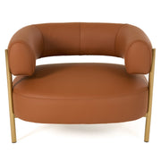 Ozona - Modern Rust Leather Accent Chair — view 2
