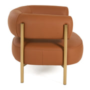 Ozona - Modern Rust Leather Accent Chair — view 4