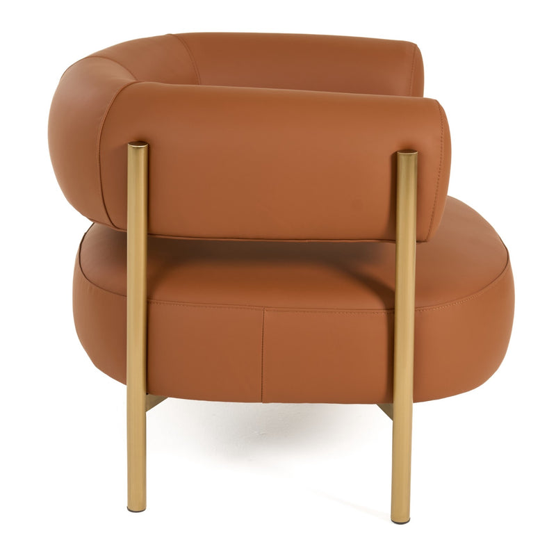 Ozona - Modern Rust Leather Accent Chair — view 4