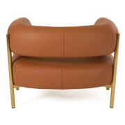 Ozona - Modern Rust Leather Accent Chair — view 5