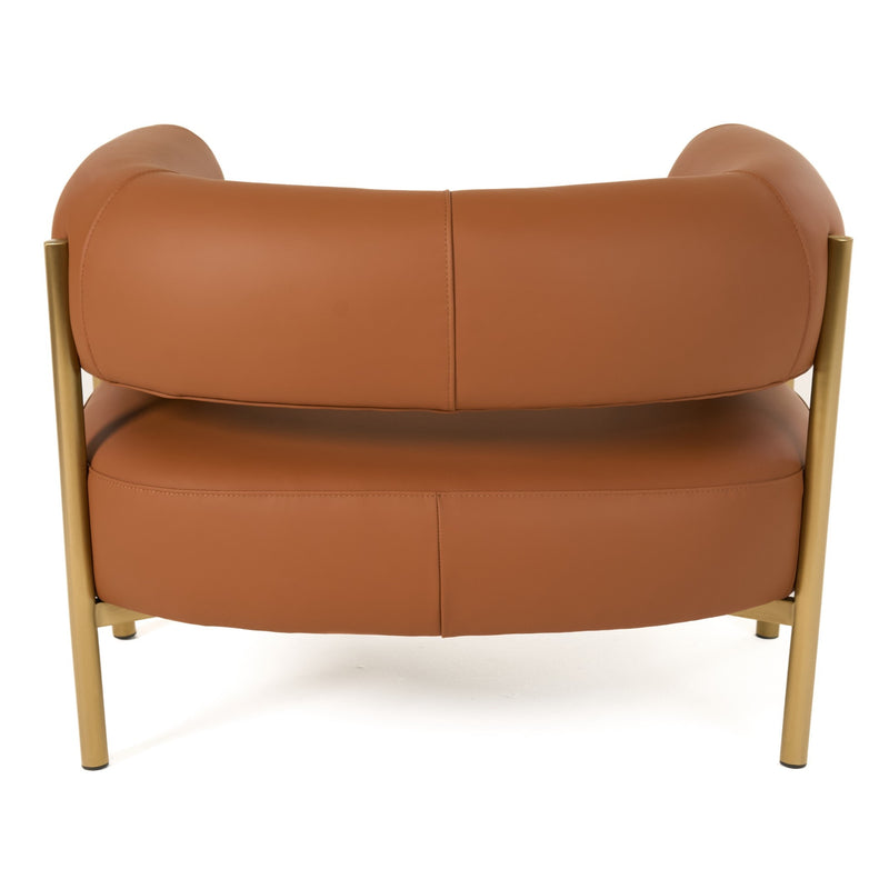 Ozona - Modern Rust Leather Accent Chair — view 5